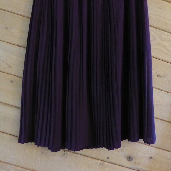 Eileen Fisher Purple Waistband Pull On Midi Long Micro Pleated Skirt NWT NEW 10 - Picture 3 of 15